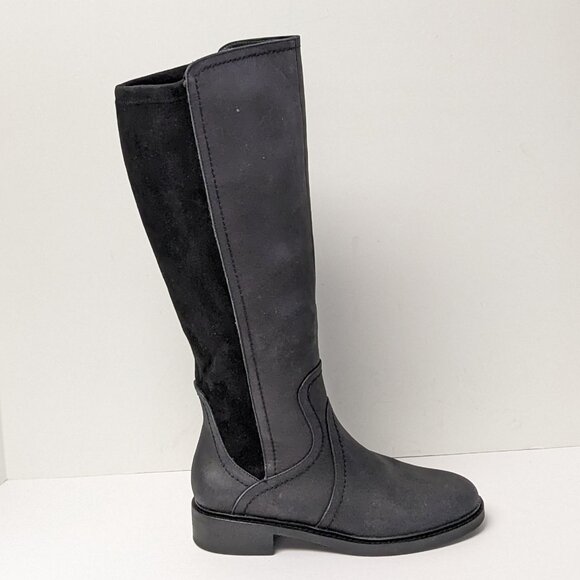 Lucky Brand Quenbe Tall Riding Boots, Black Leather, Women's 6.5 M - Picture 2 of 7